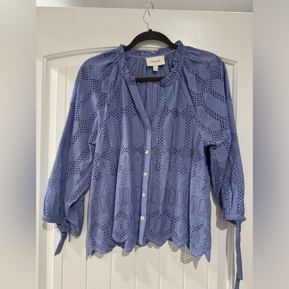 Cleobella blue long sleeve top